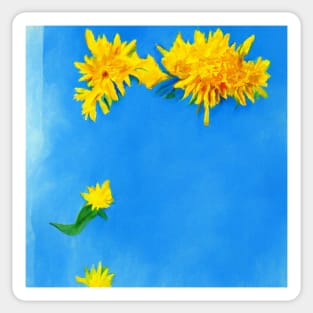Sunflower in sky oil paint Sticker